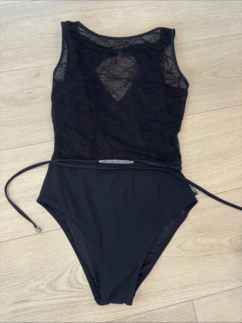 SHAN Black Dress with Lace Detail